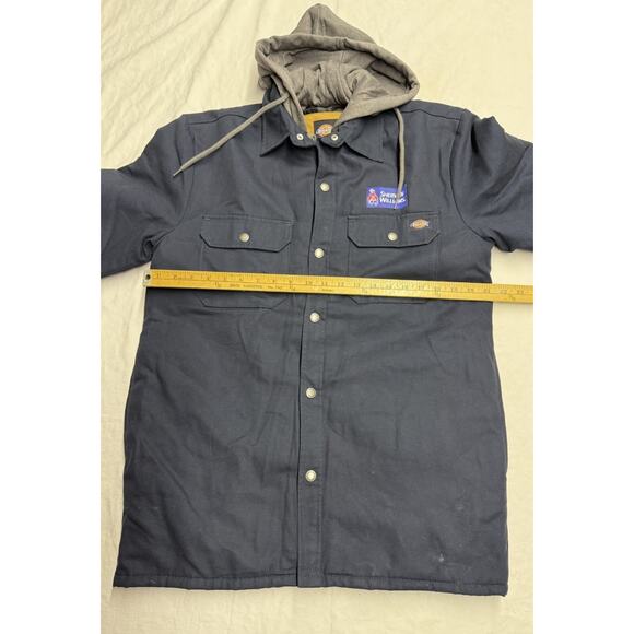 Dickies Jacket Mens Small Hooded Full Snap Quilted Workwear Painter Logo - Picture 12 of 12